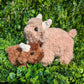 Jumbo Fluffy Blonde & Fluffy Brown Baby Highland Cow Duo Crochet Plushie [Archived]