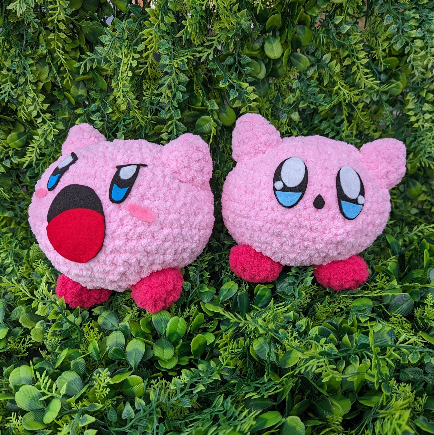 Fuzzy Hungry Pink Puff Ball Crochet Plushie