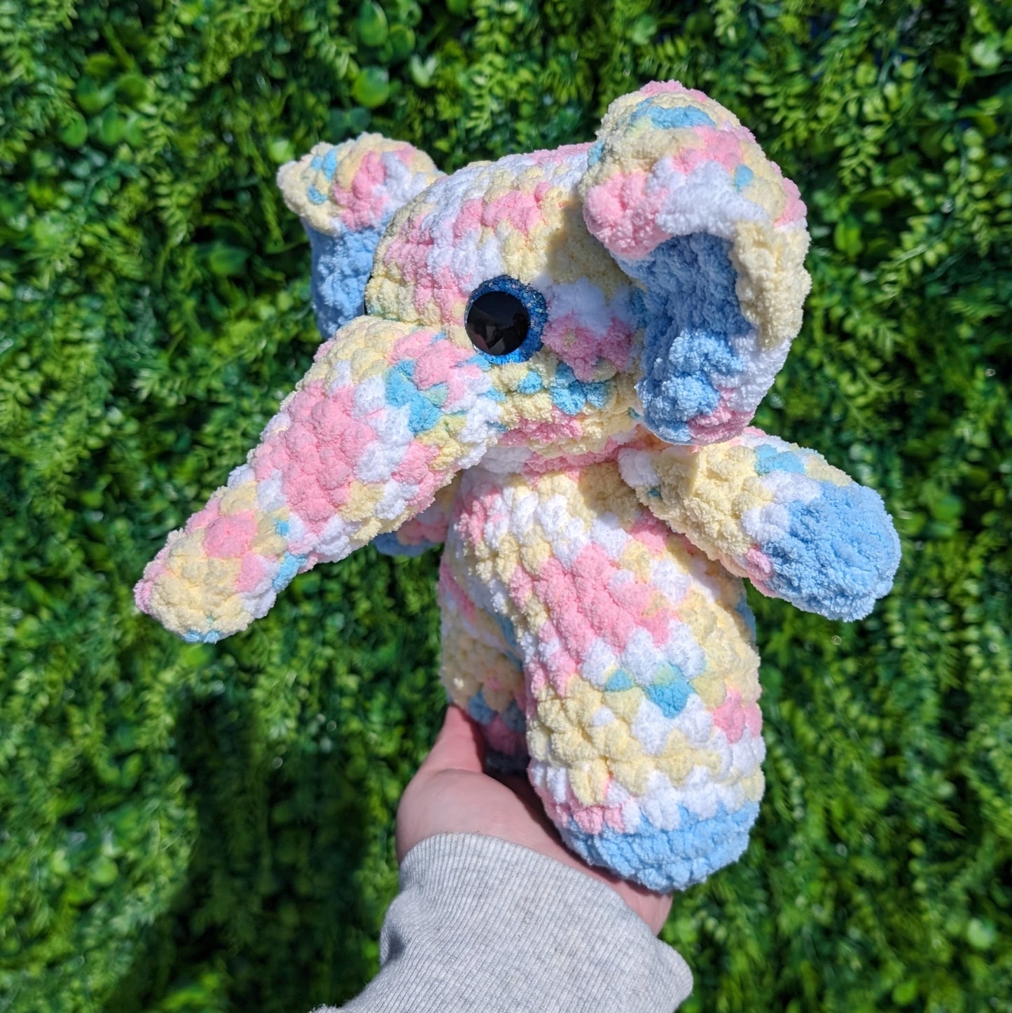 Baby Blue Pastel Elephant Crochet Plushie