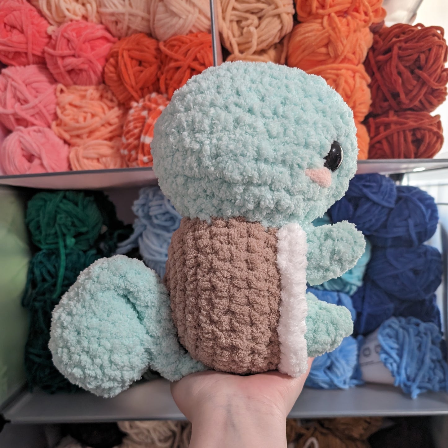 Jumbo Fuzzy Water Turtle Pocket Monster Crochet Plushie [Archived]