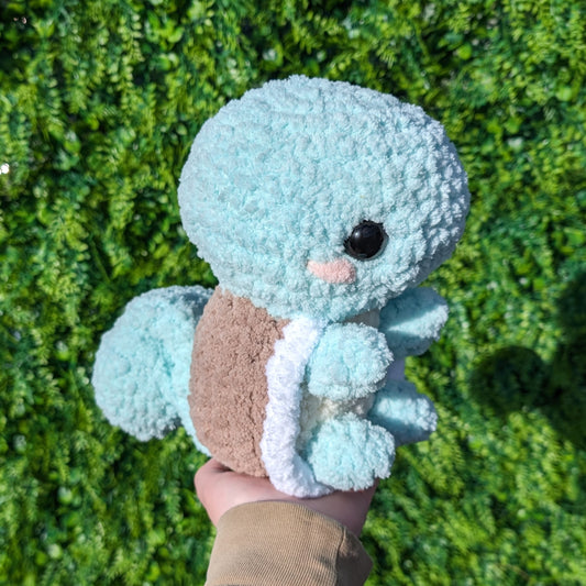 Jumbo Fuzzy Water Turtle Pocket Monster Crochet Plushie
