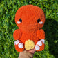 Jumbo Fuzzy Fire Lizard Pocket Monster Crochet Plushie