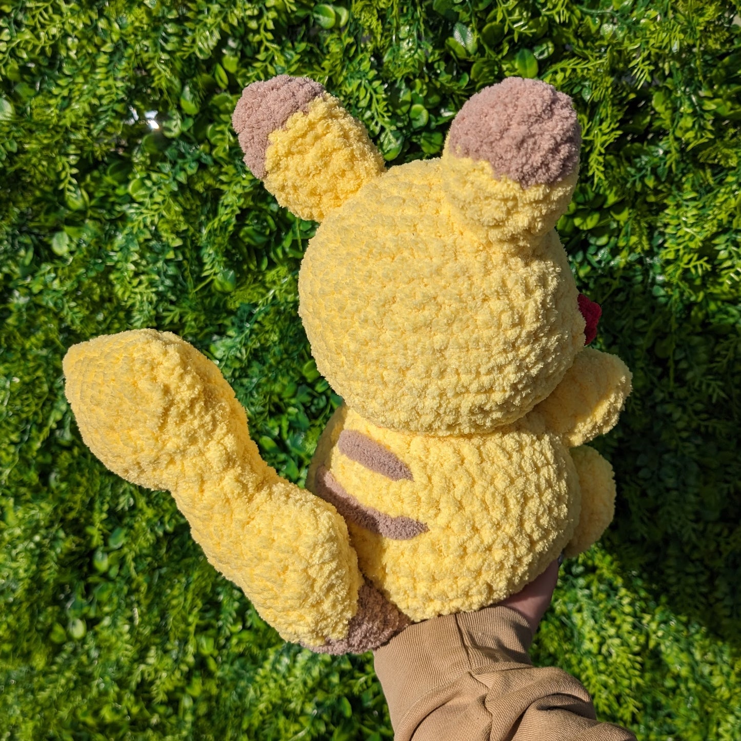 Jumbo Fuzzy Electric Mouse Pocket Monster Crochet Plushie