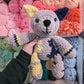 CUSTOM ORDER Black Sitting Bunny and Navy/Yellow Swirled Dog Crochet Plushie [Archived]