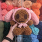 Jumbo Kawaii Japanese Brown Puppy Dog Bunny Wearing Hood Crochet Plushie