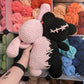 MADE TO ORDER Jumbo Black and Pastel Pink Two Headed Bear Bunny Crochet Plushie