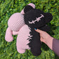 MADE TO ORDER Jumbo Black and Pastel Pink Two Headed Bear Bunny Crochet Plushie
