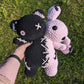 MADE TO ORDER Jumbo Black and Pastel Pink Two Headed Bear Bunny Crochet Plushie