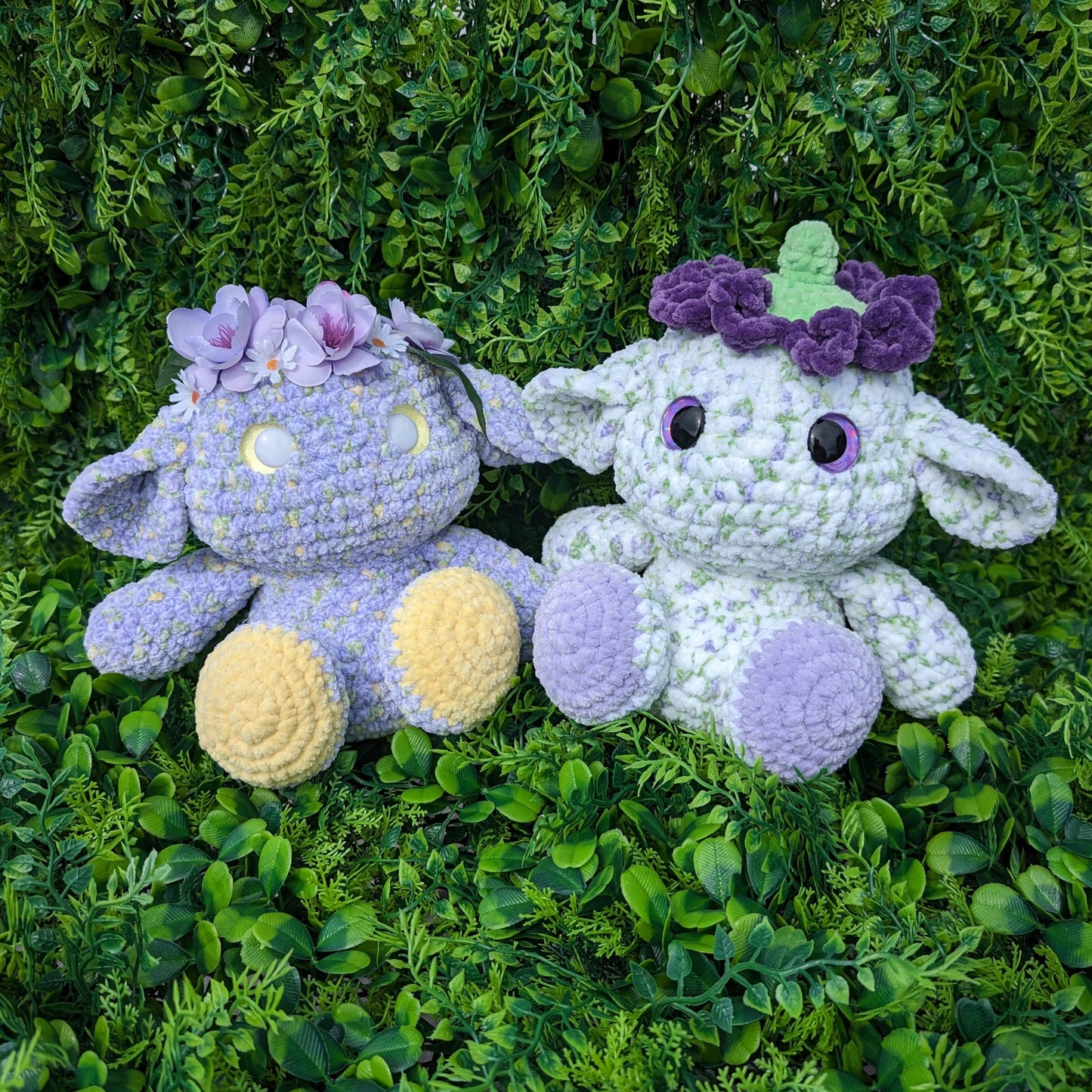 Lilac & Yellow Flower Goblin Sprite Crochet Plushie
