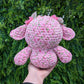 Dark Pink Flower Goblin Sprite Crochet Plushie