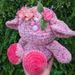 Dark Pink Flower Goblin Sprite Crochet Plushie