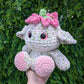 Light Pink Flower Goblin Sprite Crochet Plushie