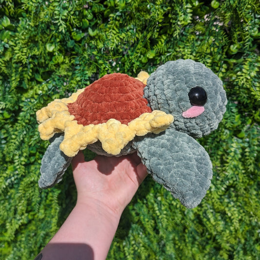 Jumbo Sunflower Turtle Crochet Plushie