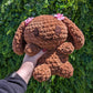 HECHO A PEDIDO Jumbo Kawaii Japonés Marrón Cachorro Perro Conejito Crochet Peluche