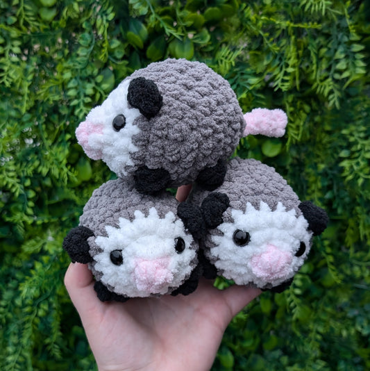 Baby Opossum Crochet Plushie