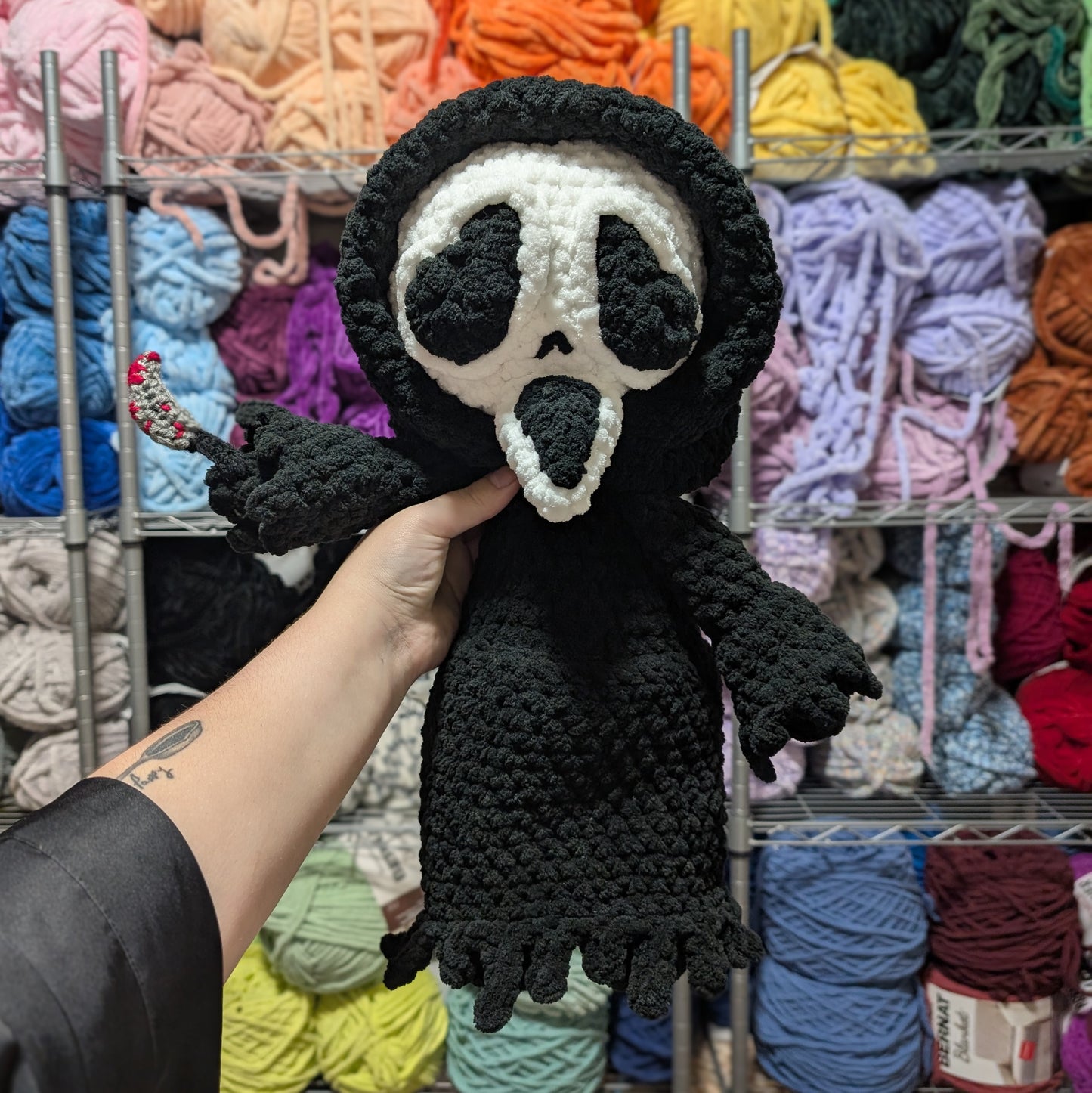 Jumbo Cuddly Slasher Ghost Face Crochet Plushie