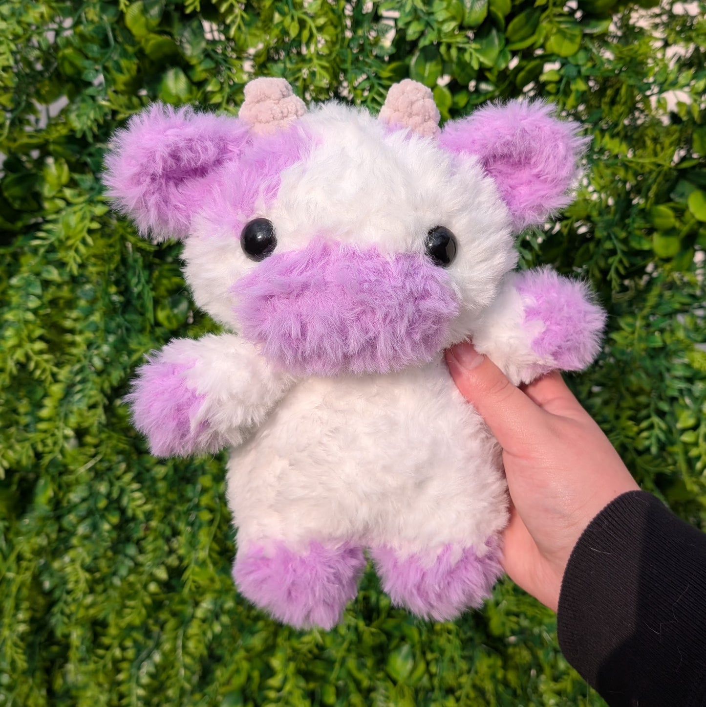 Fluffy Purple Cow Crochet Plushie