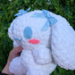 HECHO A PEDIDO Jumbo Kawaii Japonés Perro Blanco Conejito Crochet Peluche