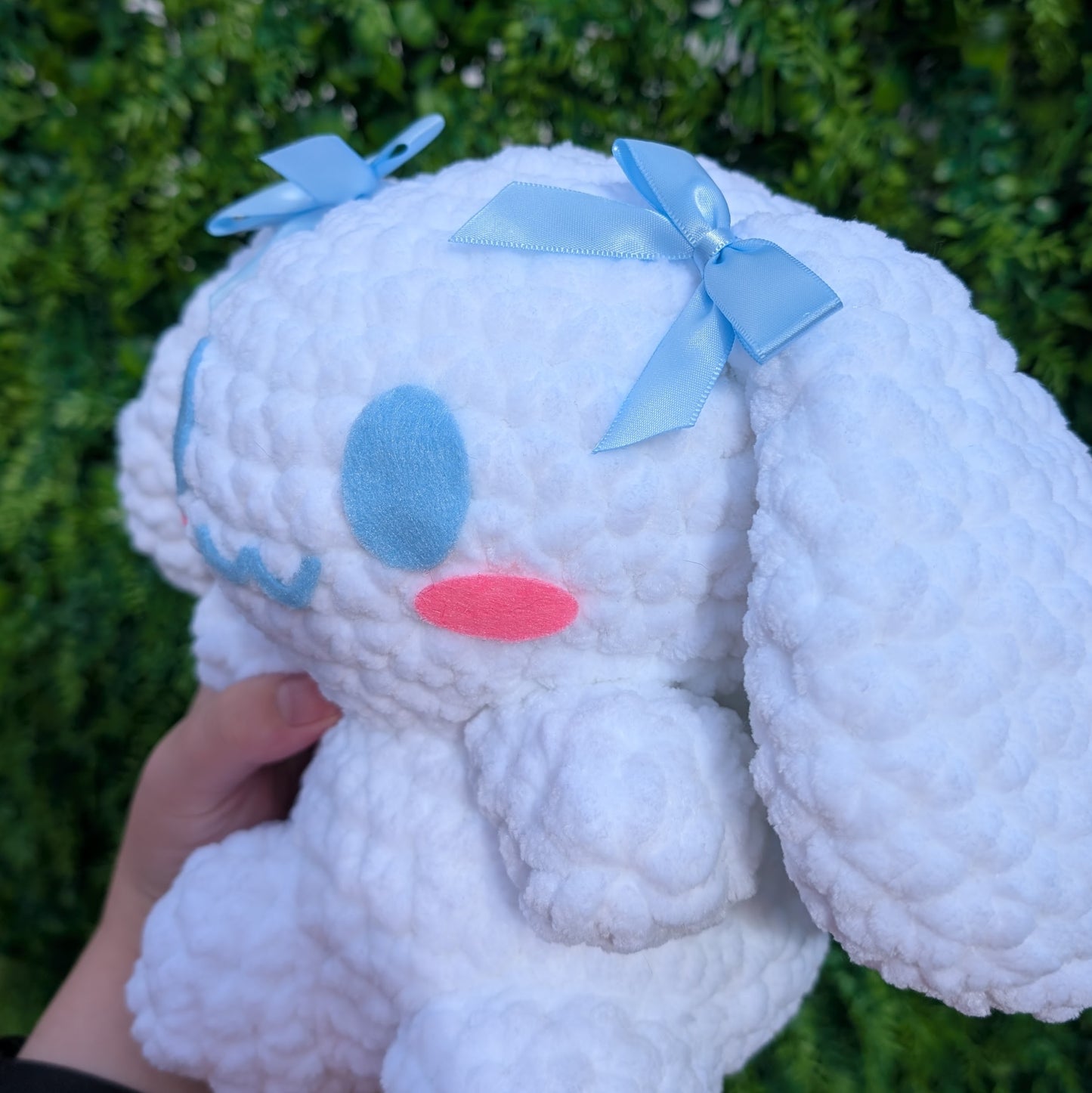 HECHO A PEDIDO Jumbo Kawaii Japonés Perro Blanco Conejito Crochet Peluche