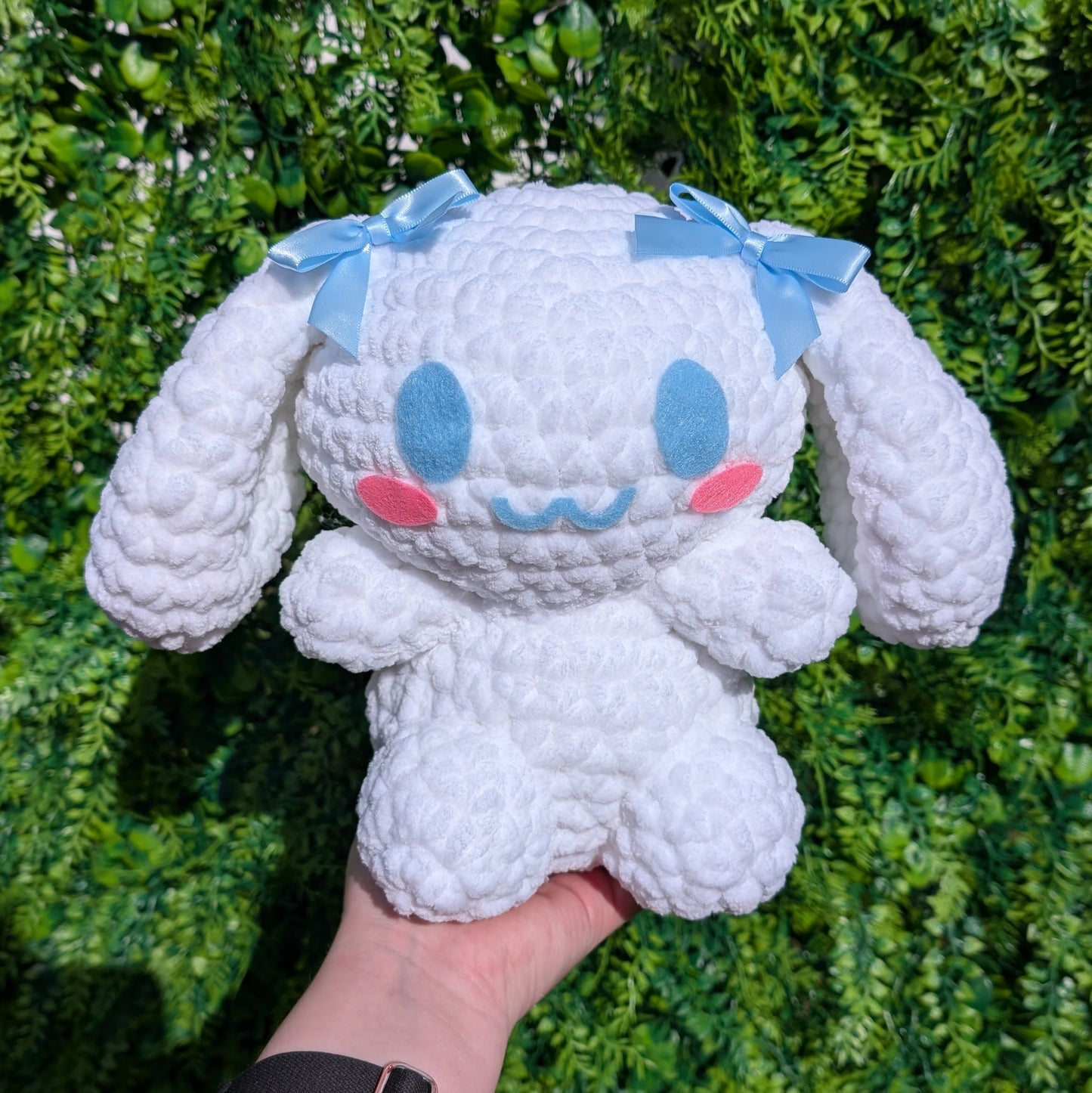 HECHO A PEDIDO Jumbo Kawaii Japonés Perro Blanco Conejito Crochet Peluche