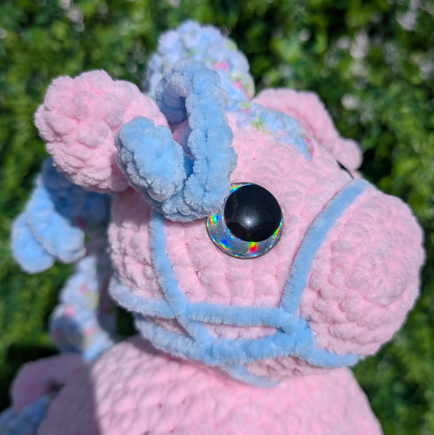 CUSTOM ORDER Pastel Pink and Blue Horse Crochet Plushie