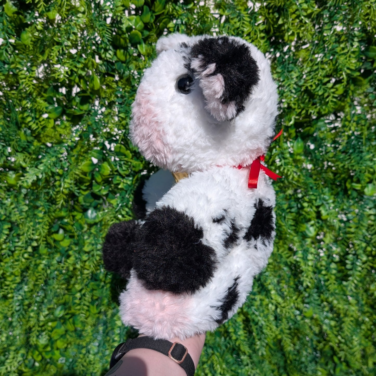 Jumbo Fluffy Sitting Cow Crochet Plushie