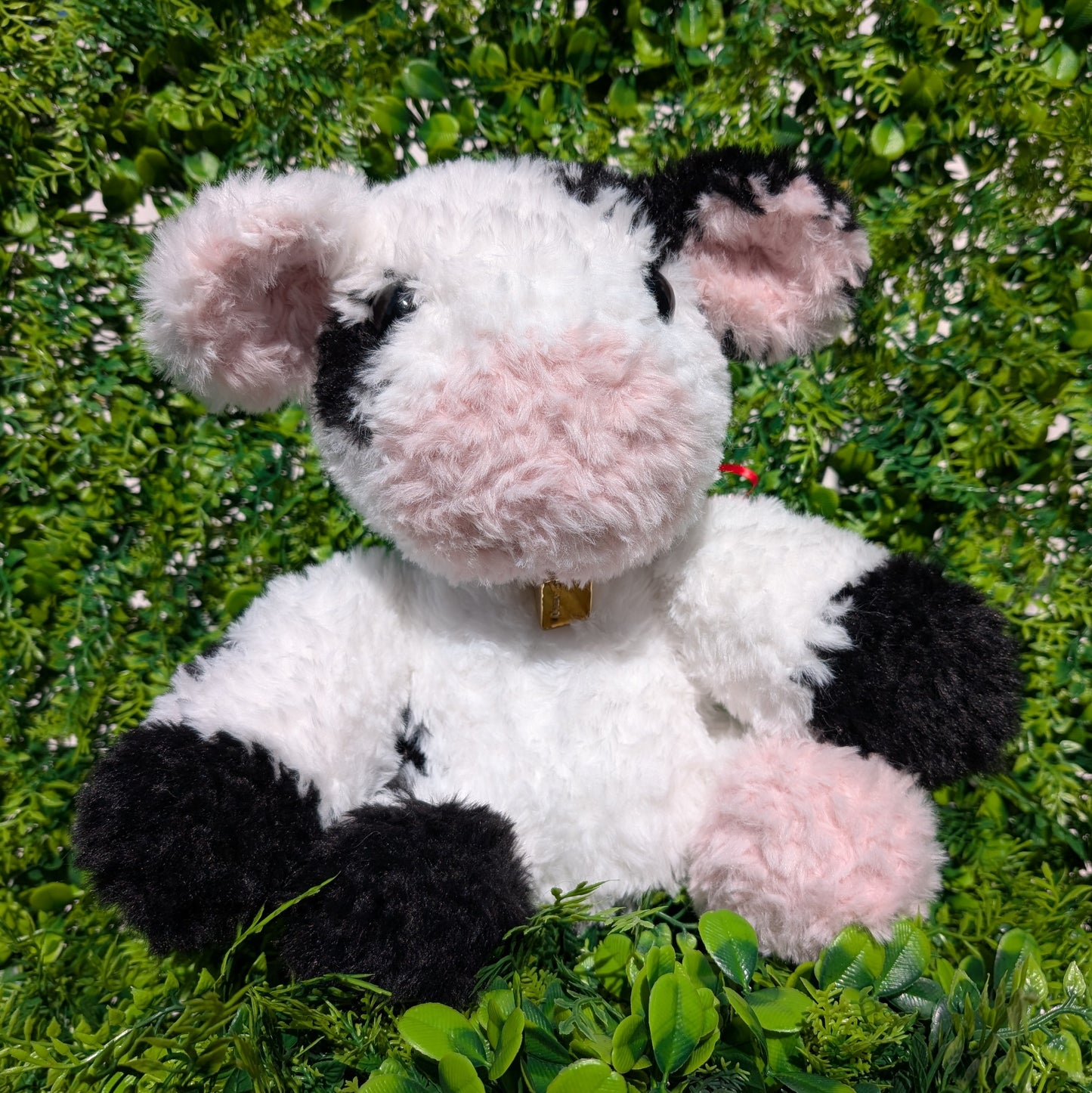 Jumbo Fluffy Sitting Cow Crochet Plushie