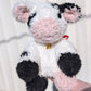 Jumbo Fluffy Sitting Cow Crochet Plushie