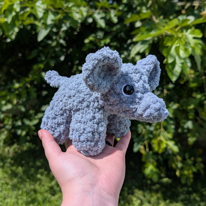 Fuzzy Baby Elephant Crochet Plushie