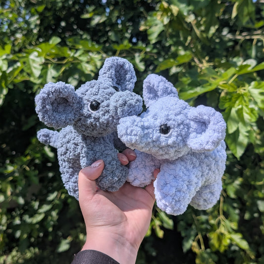 Fuzzy Baby Elephant Crochet Plushie