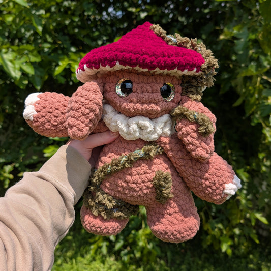 Brown Mossy Shroomkin Mushroom Plushie