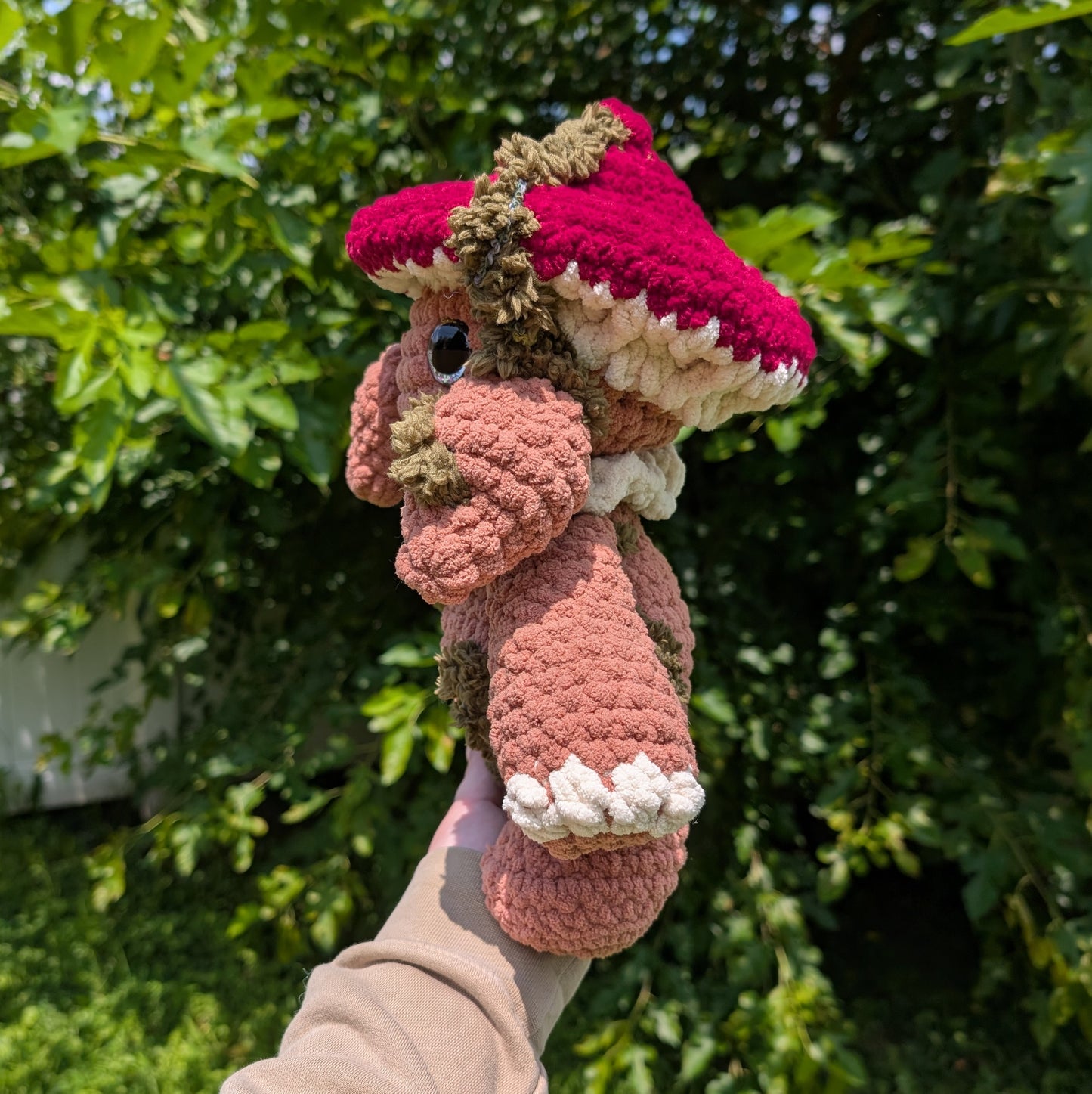 Brown Mossy Shroomkin Mushroom Plushie