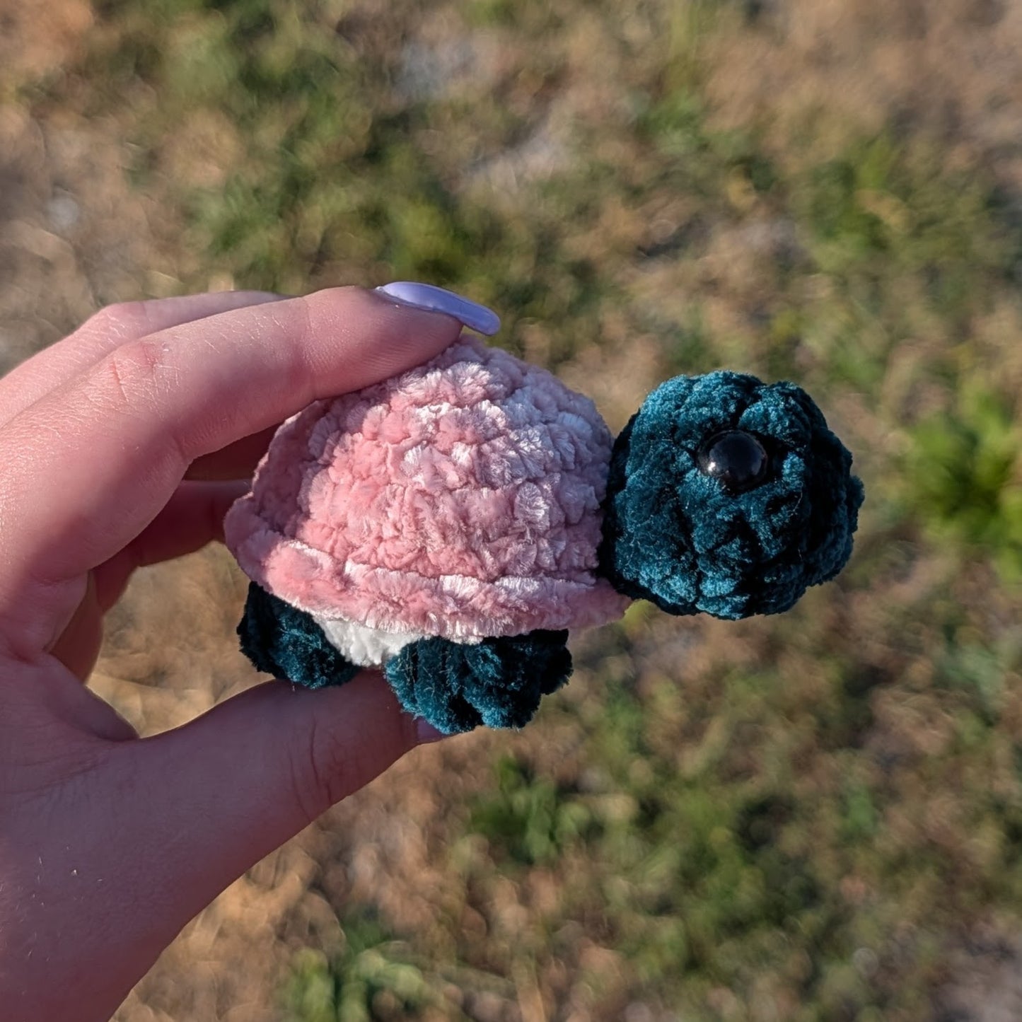 Mini Velvet Turtle Crochet Plushie
