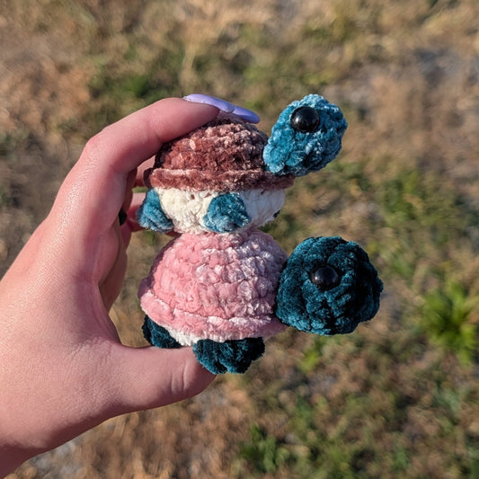 Mini Velvet Turtle Crochet Plushie