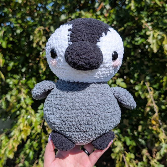 Jumbo Fuzzy Baby Penguin Chick Crochet Plushie