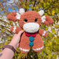 Jumbo Gingerbread Cow Crochet Plushie