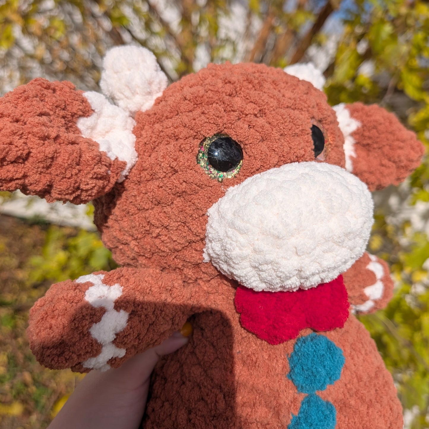 Jumbo Gingerbread Cow Crochet Plushie