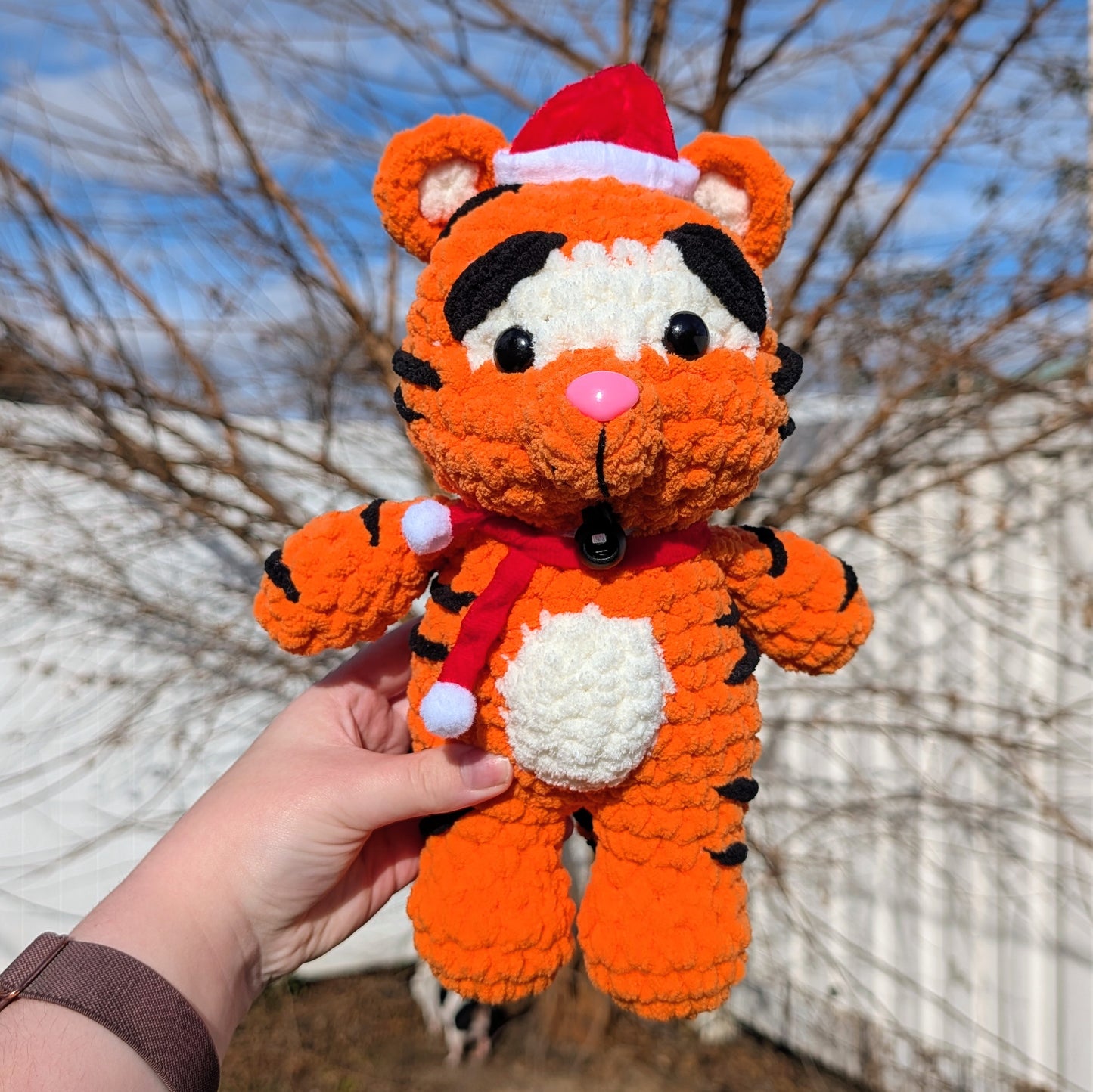 Christmas Tigger Crochet Plushie (removable santa hat & scarf)