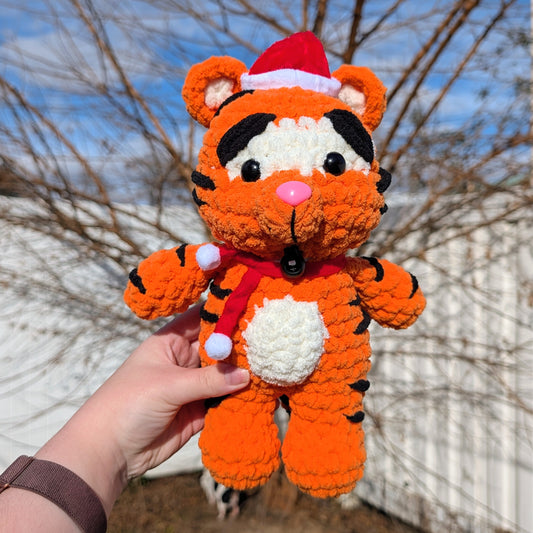 Christmas Tigger Crochet Plushie (removable santa hat & scarf)