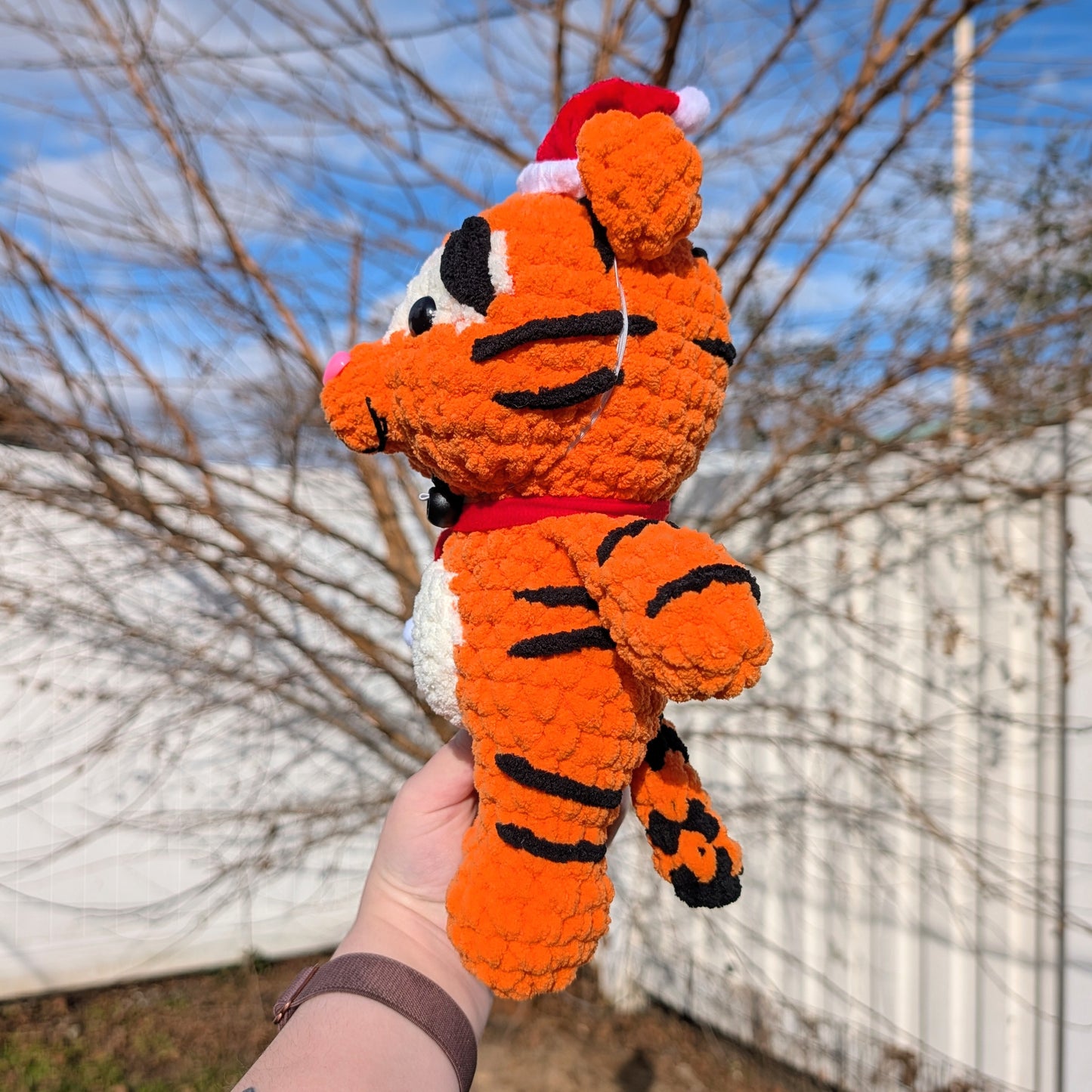 Christmas Tigger Crochet Plushie (removable santa hat & scarf)