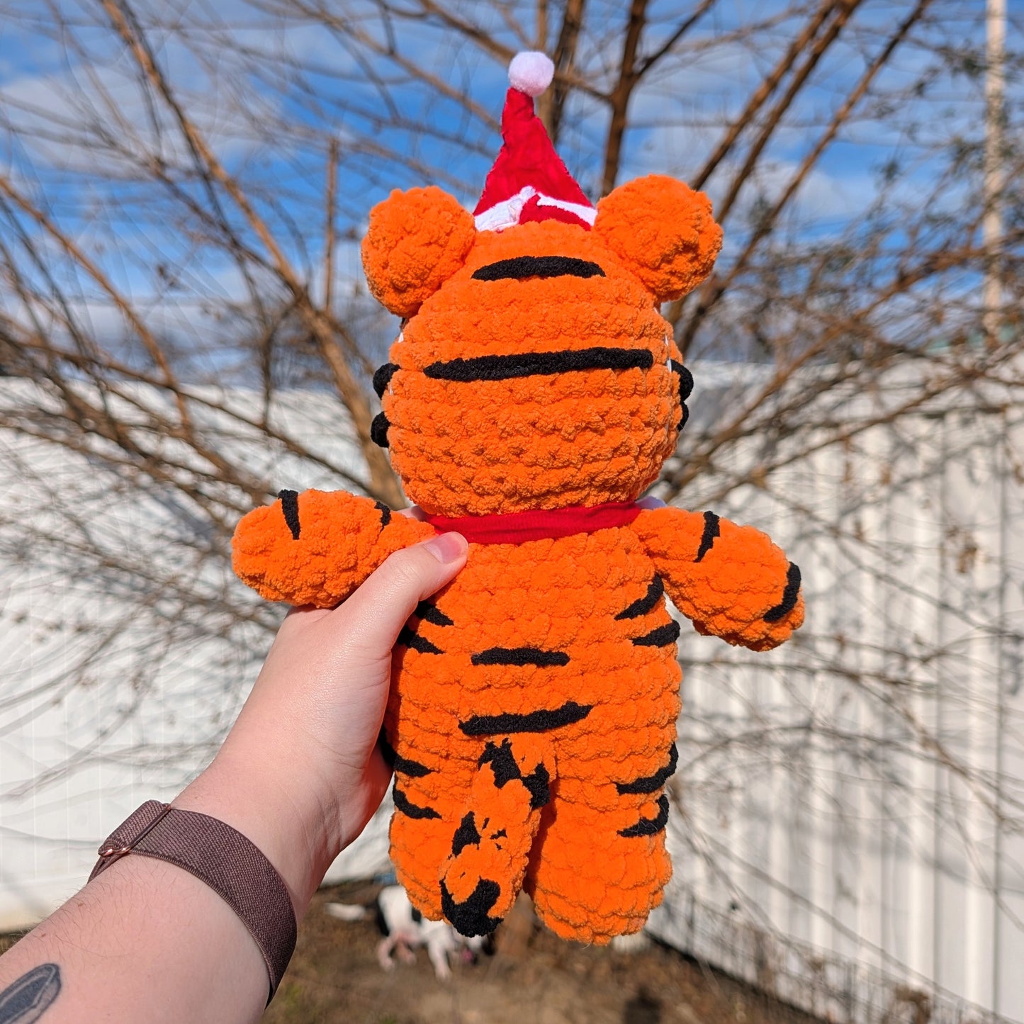 Christmas Tigger Crochet Plushie (removable santa hat & scarf)