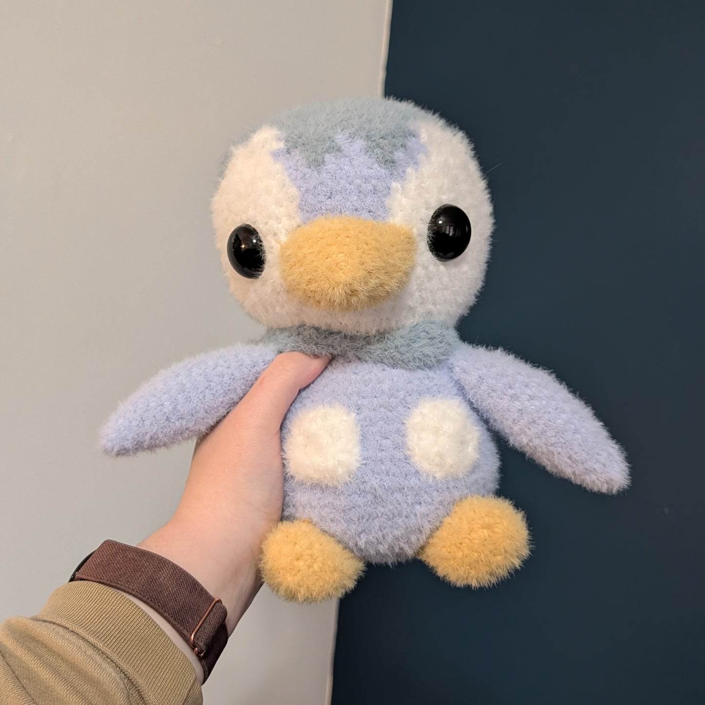 Weighted Fuzzy Water Penguin Crochet Plushie