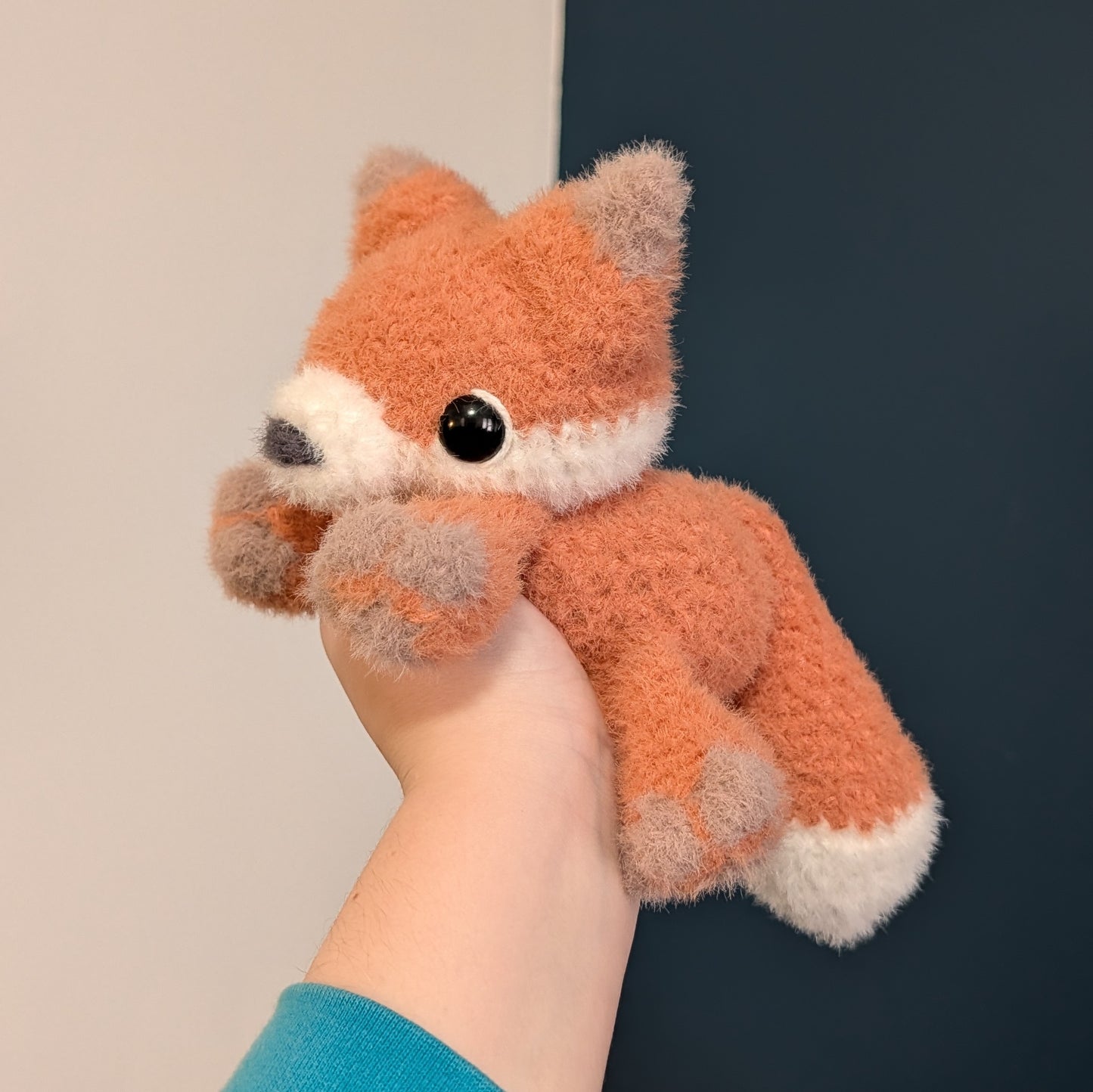 Weighted Fuzzy Fox Snuggler Crochet Plushie