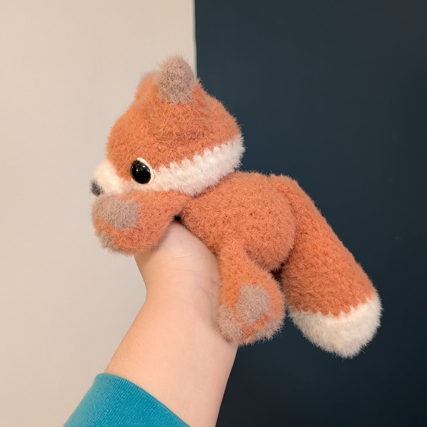 Weighted Fuzzy Fox Snuggler Crochet Plushie