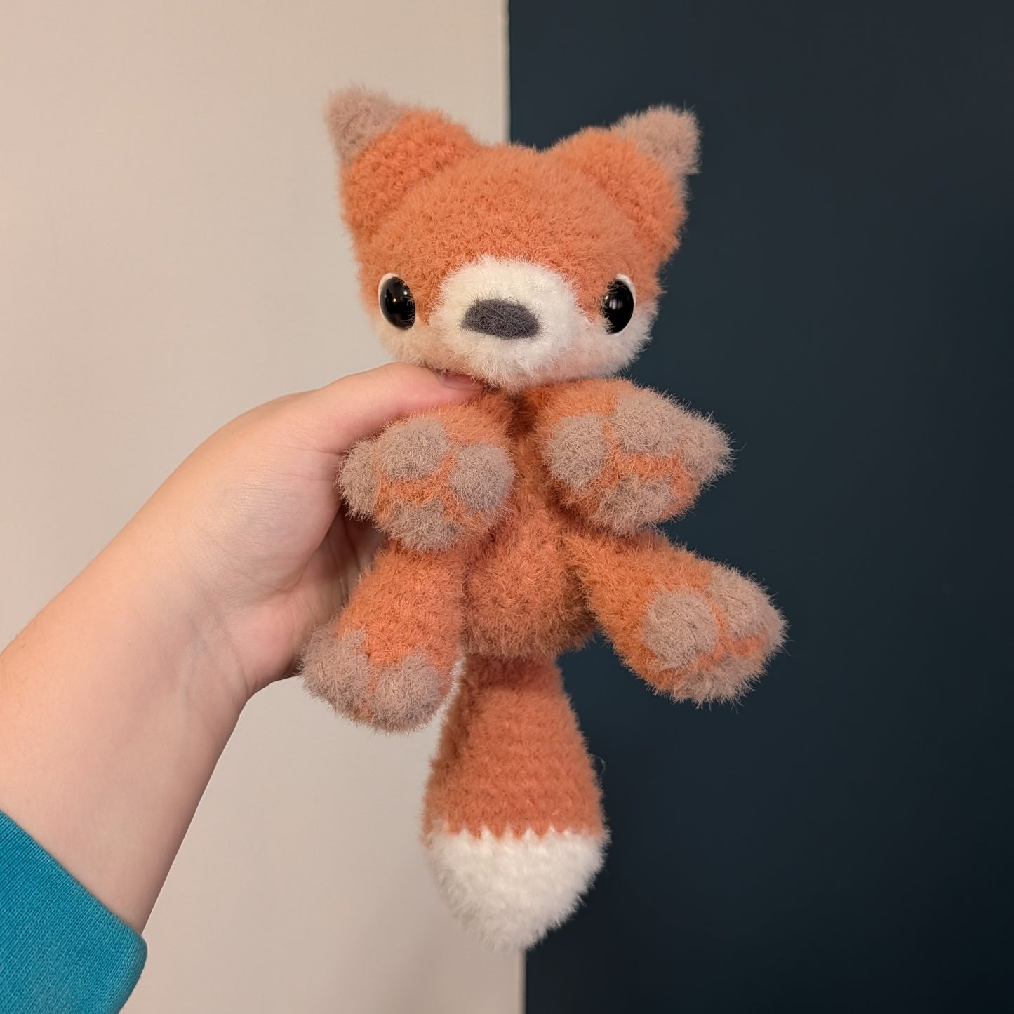 Weighted Fuzzy Fox Snuggler Crochet Plushie