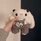 Fuzzy Kawaii Japanese Baby Bunny Crochet Plushie (removable overalls)
