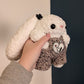 Fuzzy Kawaii Japanese Baby Bunny Crochet Plushie (removable overalls)