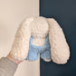 Fuzzy Kawaii Japanese Baby Bunny Crochet Plushie (removable overalls)