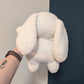 MADE TO ORDER Jumbo White Mushroom Bunny Crochet Plushie (removable hat & overalls)