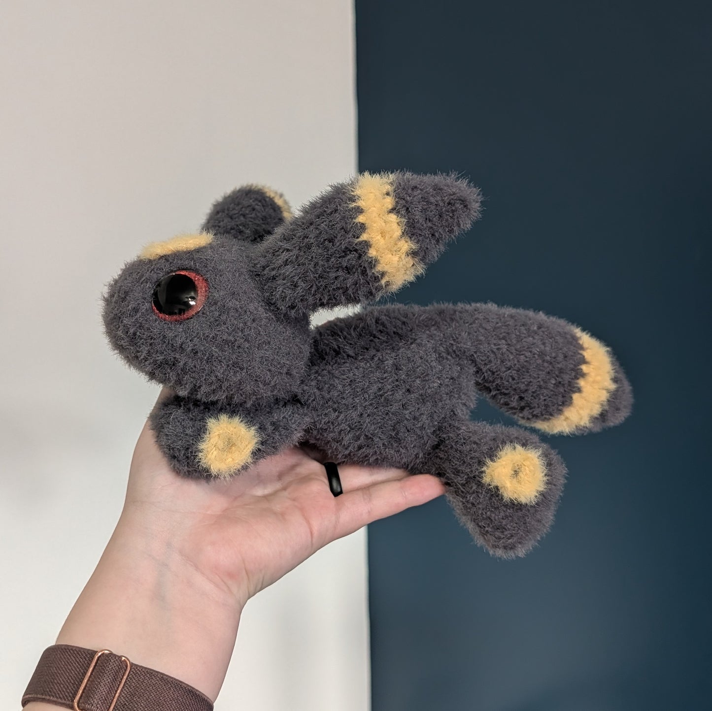 Weighted Fuzzy Dark Fox Crochet Plushie